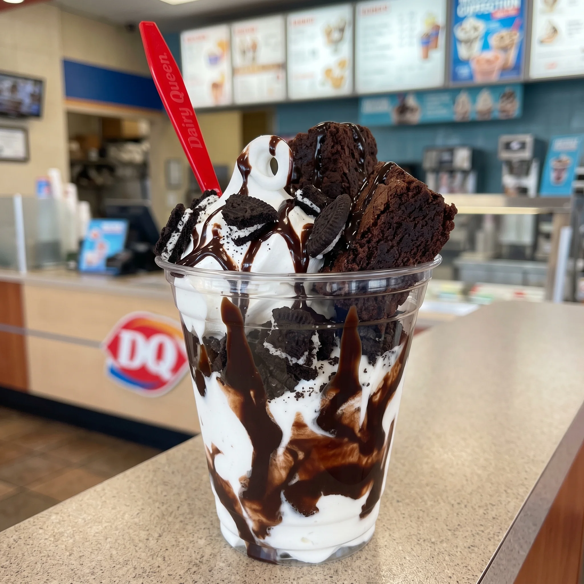 Brownie & Oreo Cupfection — Dairy Queen 2026 menu reference
