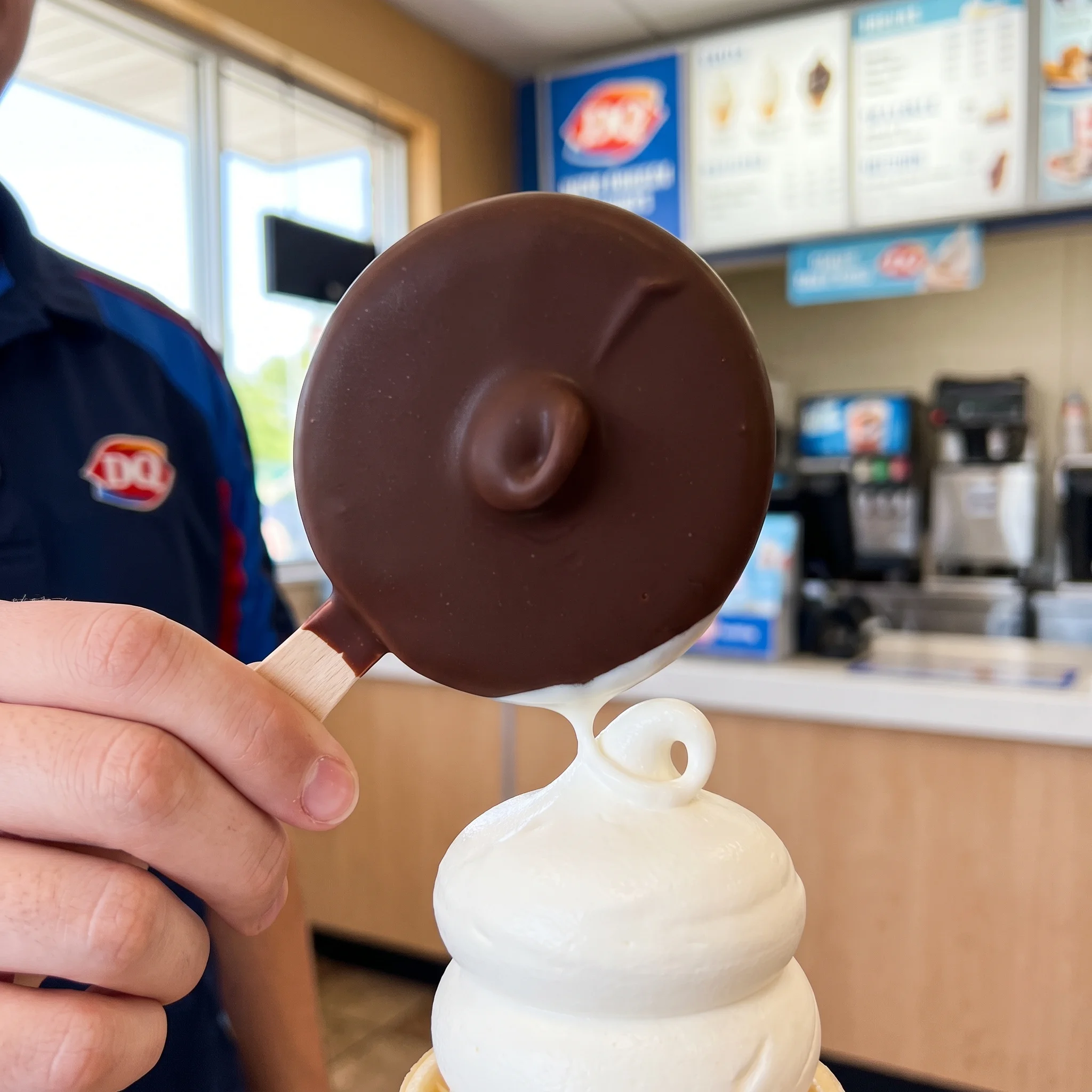 Dairy Queen Dilly Bar low-calorie frozen dessert on a stick