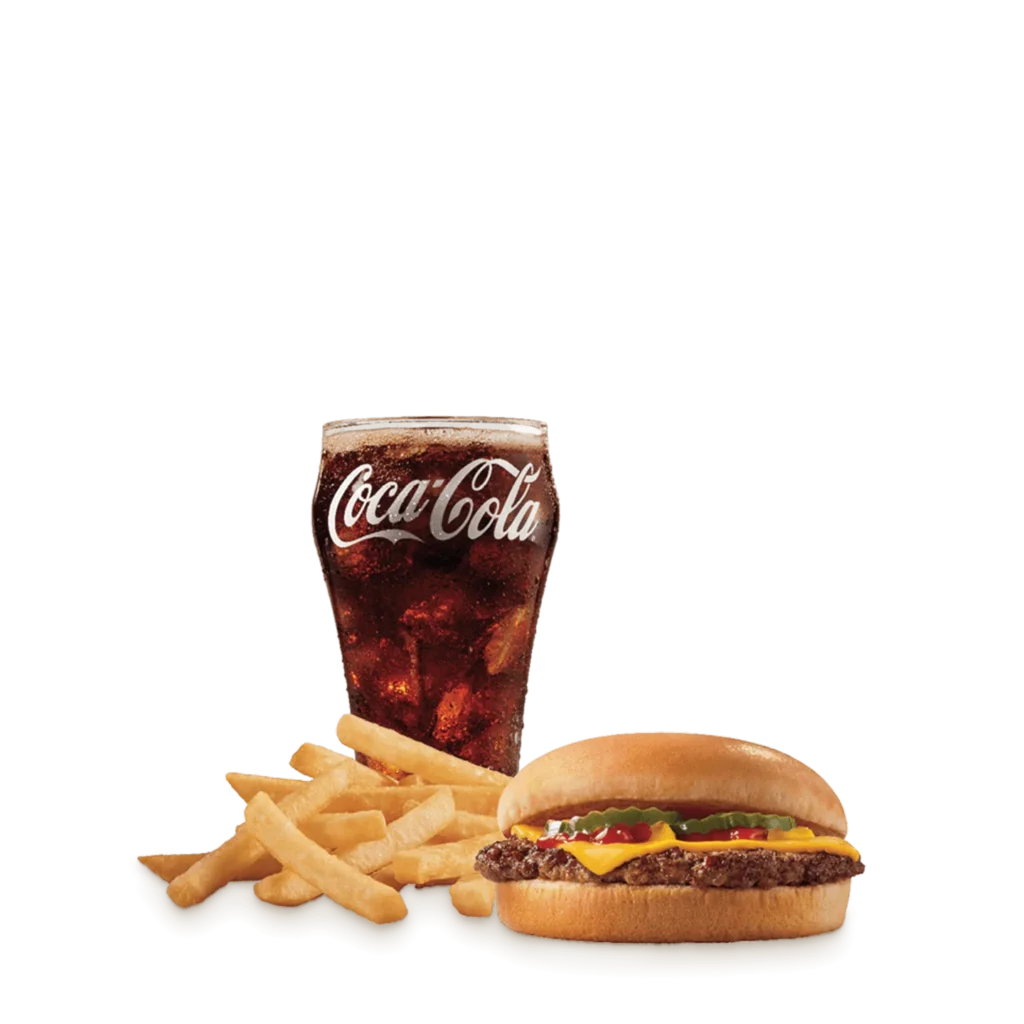 Dairy Queen Kids Meal featuring cheeseburger, crispy golden fries, and ice-cold soft drink