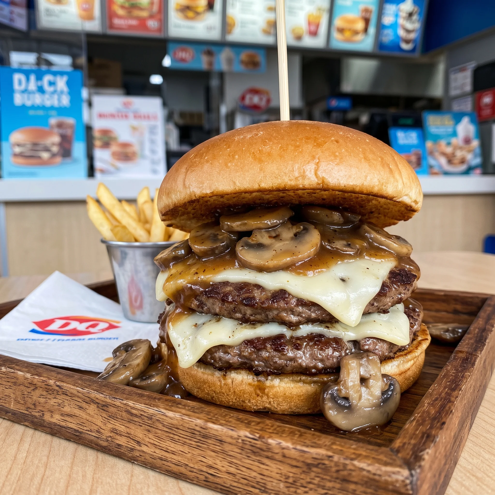 Mushroom Swiss Stackburger — Dairy Queen 2026 menu item
