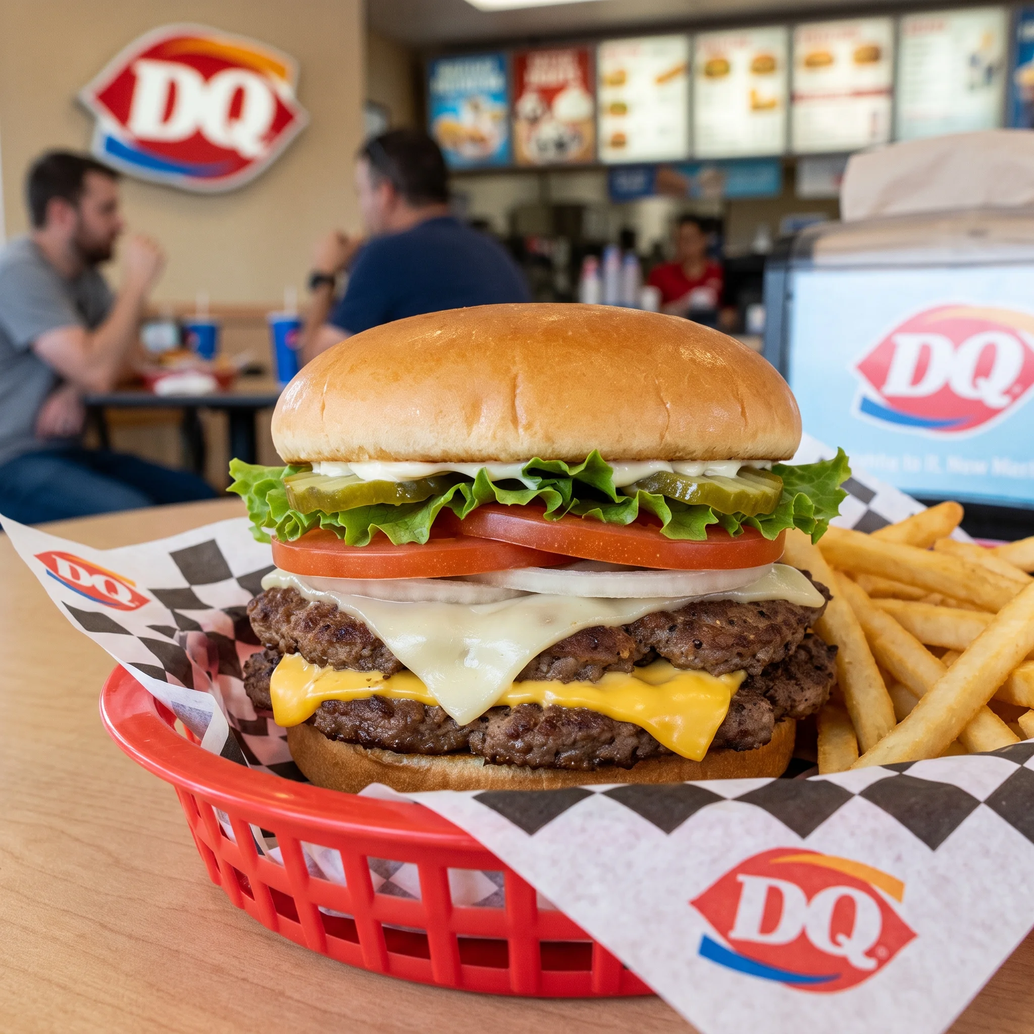 Two Cheese Deluxe Stackburger — Dairy Queen 2026 menu reference